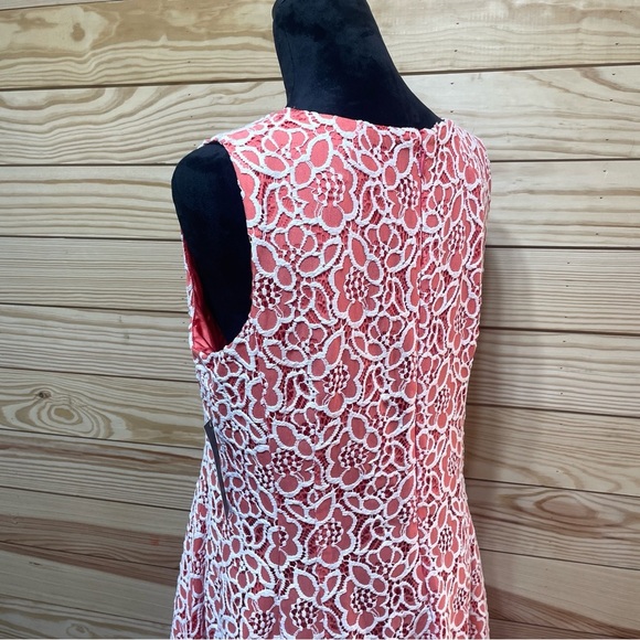 NWT Eva Mendes New York & Co Sleeveless Dress Orange White Lace Plus 16 - Picture 5 of 6